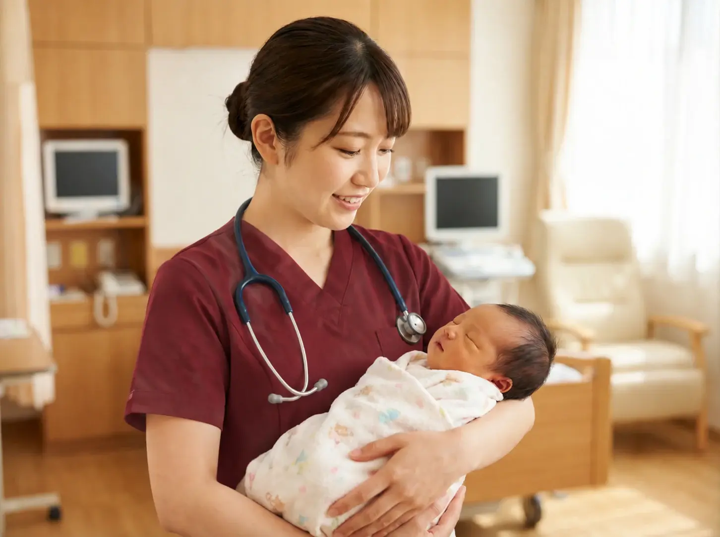 護理師懷抱新生兒
